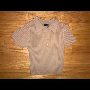 Brown Collar Quarter Zip